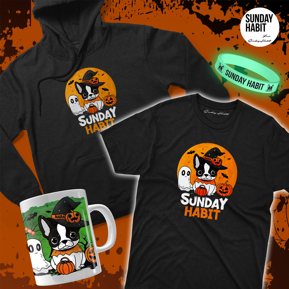 HALLOWEEN 2026 - НАРА ТИКВА КОМПЛЕКТ - худи + тениска + чаша + светеща гривна - Sunday Habit