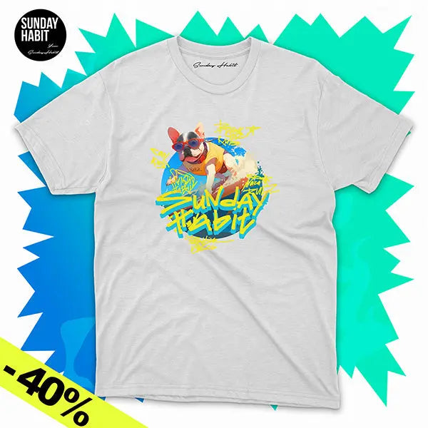 ЛЯТНА РАЗПРОДАЖБА -40% – Nara Surf – бяла тениска Sunday Habit