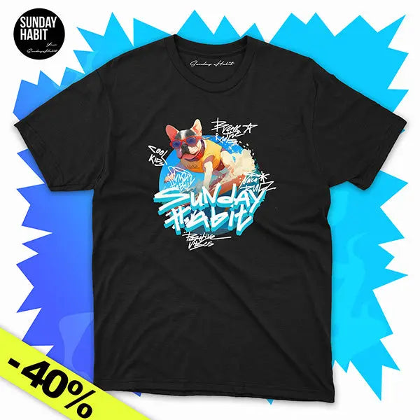 ЛЯТНА РАЗПРОДАЖБА -40% – Nara Surf – черна тениска Sunday Habit