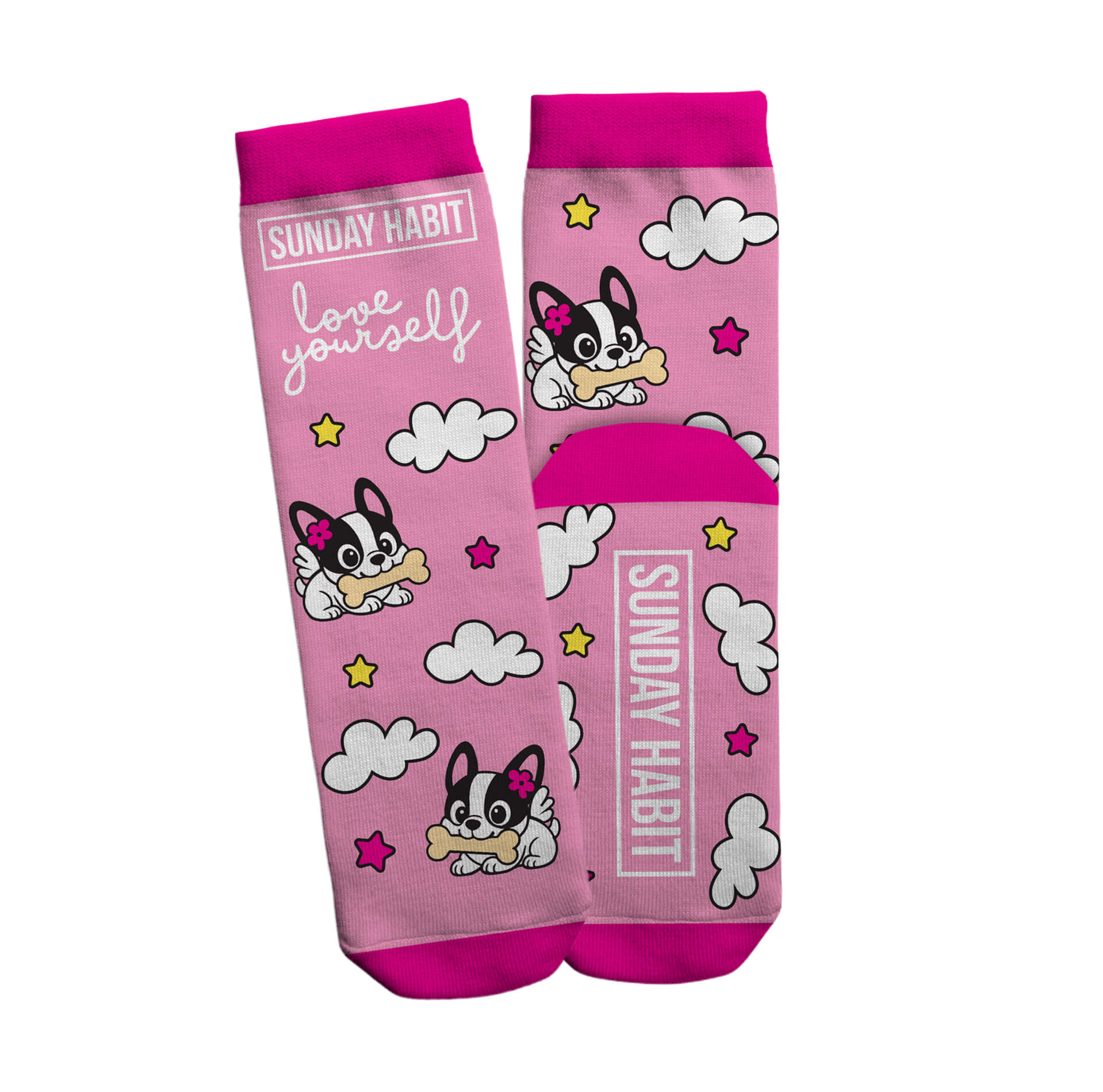 4в1 67 Розов Коледен Комплект с долнище за МОМИЧЕ - Суичър, розово долнище, чорапи и светеща гривна в КОЛЕДНА КУТИЯ