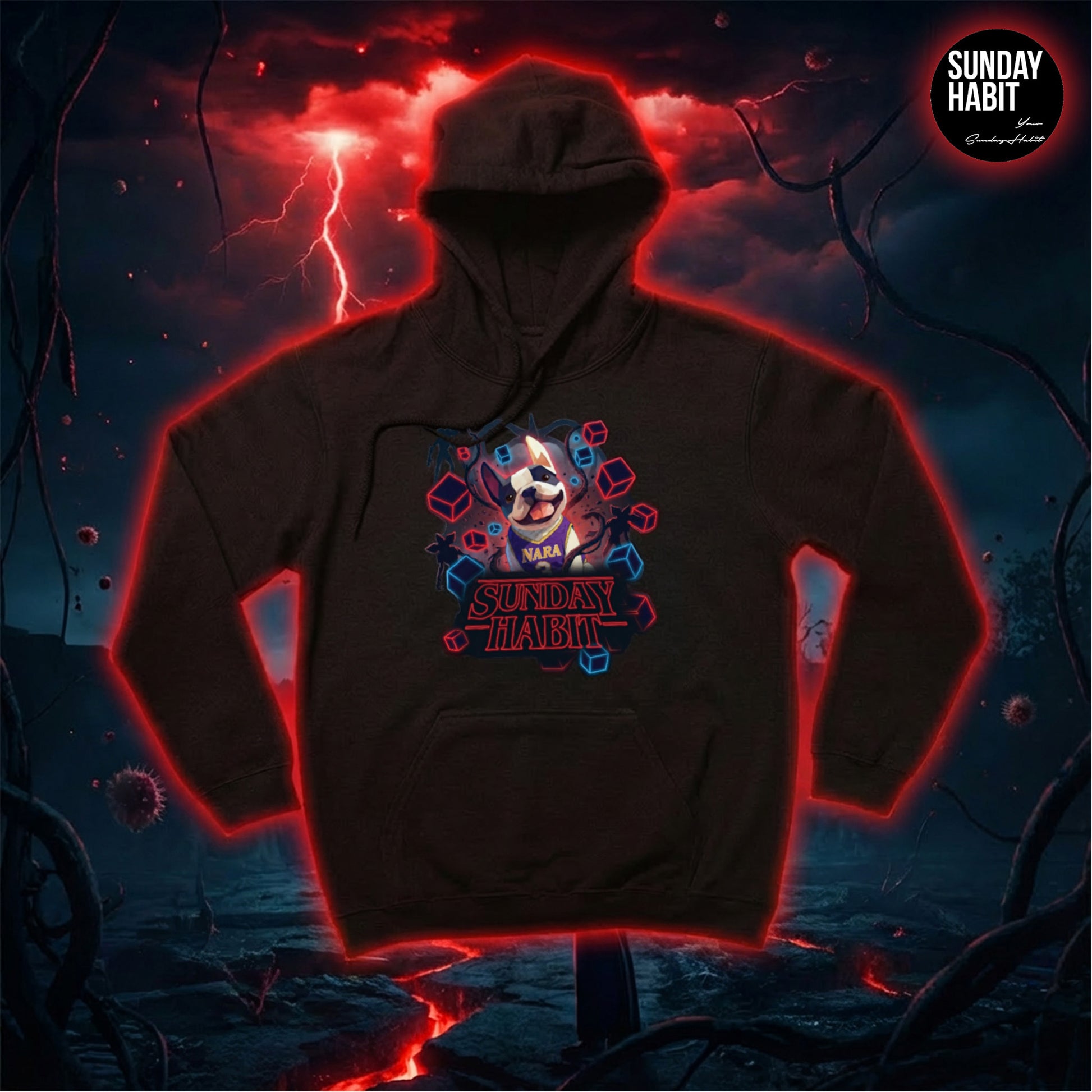 SUNDAY HABIT - Stranger - черно худи - Sunday Habit