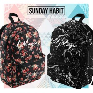 Black & White Marble/Flowers backpack 2 Black & White Marble/Flowers backpack